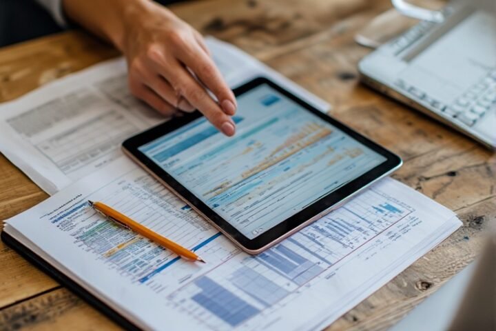 A freelancer managing finances on a tablet Hybrid Budgeting