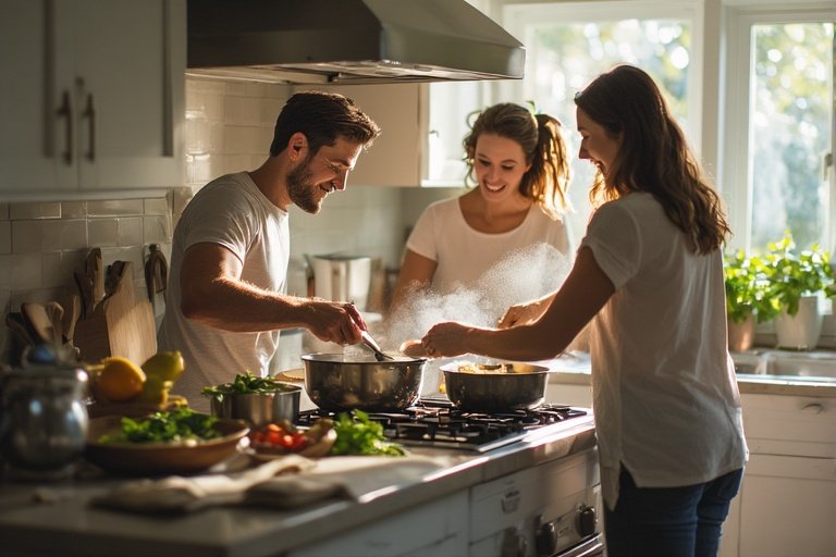 10 Powerful Meal Planning Hacks to Slash Costs 4 Busy family using meal planning hacks to save money