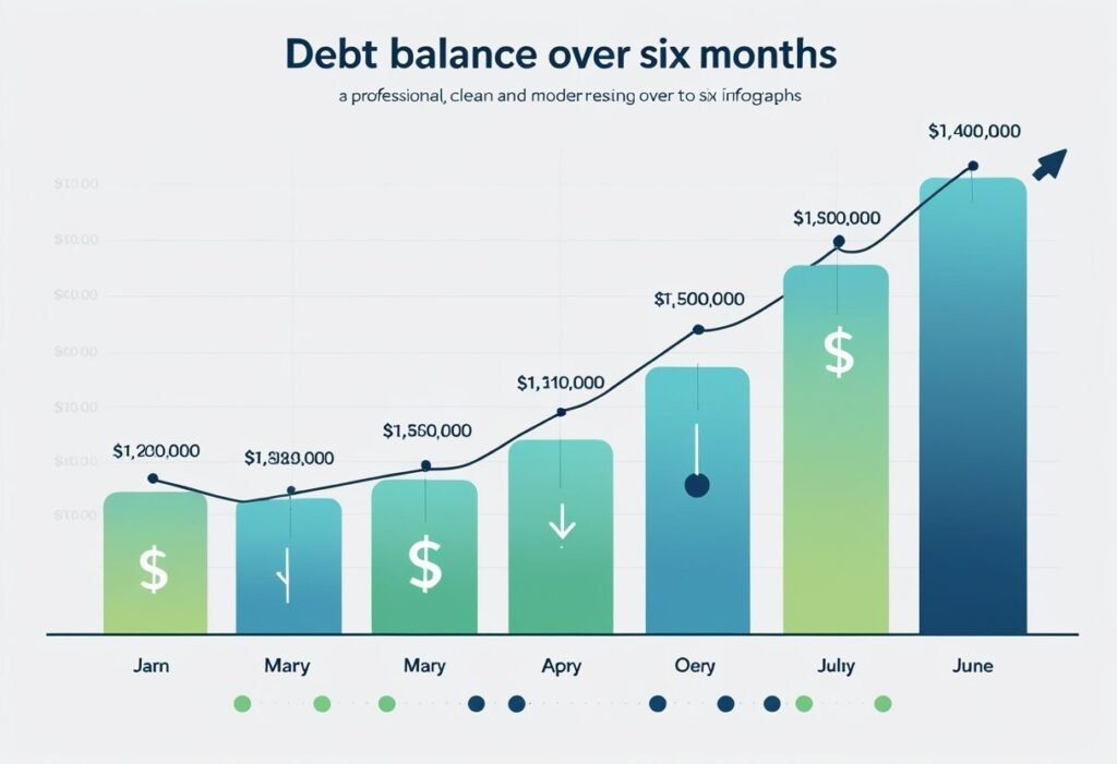 Graph of debt balance decreasing month by month to zero