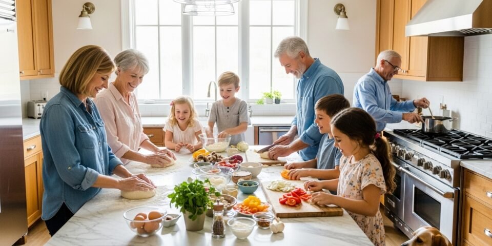 Busy family using meal planning hacks to save money on groceries