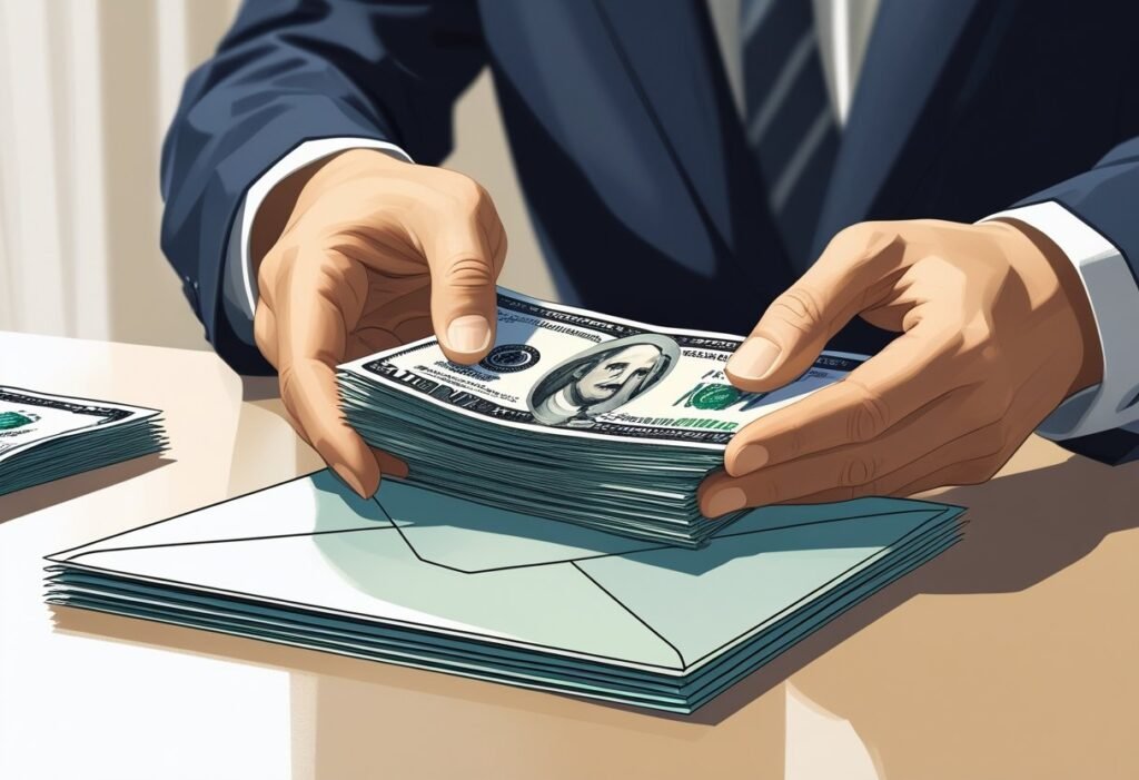 7 Proven Steps to Envelope System Budgeting That Work 3 Person stuffing cash into a budgeting envelope