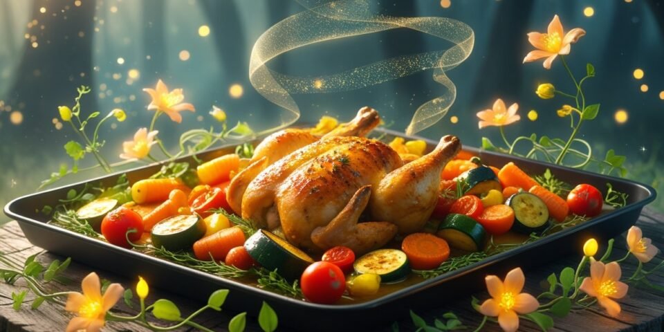 Sheet pan family dinner with vegetables and protein on a budget