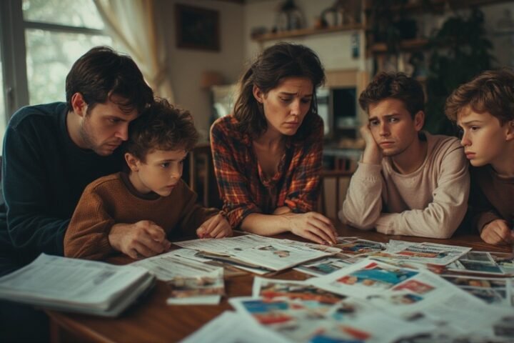 UK family reviewing energy bills and planning budget