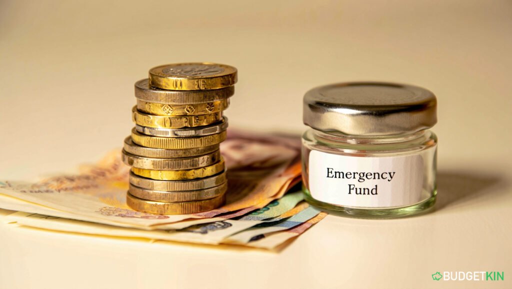 Physical representation of a UK family emergency fund.