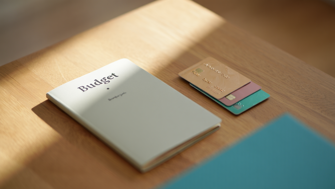 Small number of credit cards laid out neatly while deciding how many cards to manage in the UK.