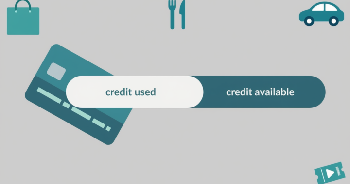 Illustration showing how credit card utilisation represents how much available credit is being used.