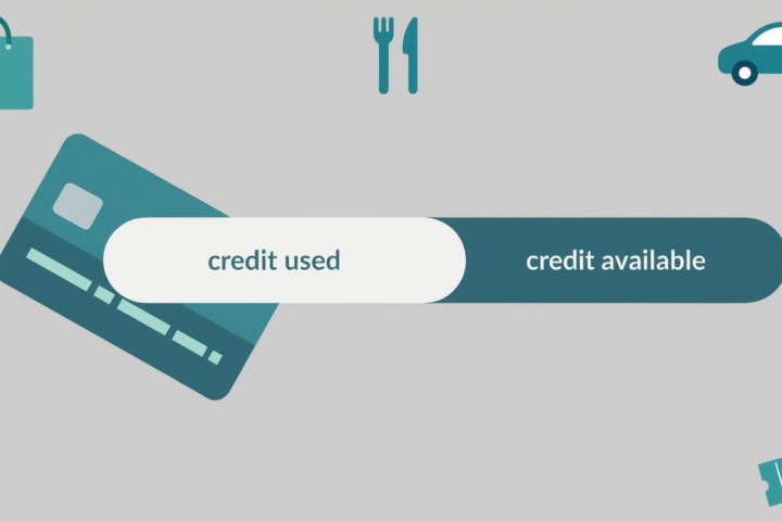 Illustration showing how credit card utilisation represents how much available credit is being used.