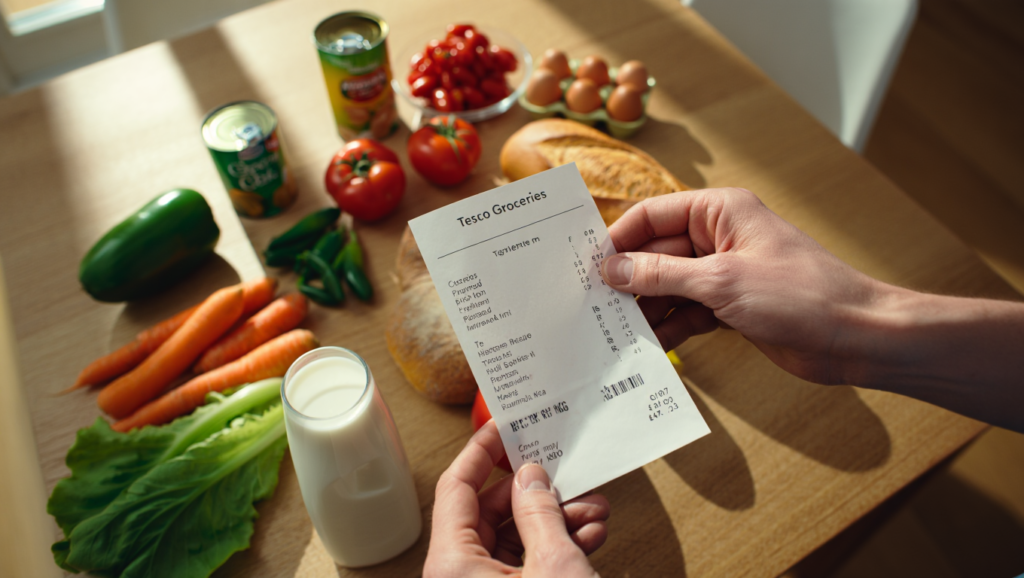Food spending looking at receipts